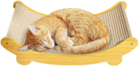 Sisal Bed for Cats | Sisal Scratching Post | Wooden Chaise Lounge | Wear-resistant bed mat |