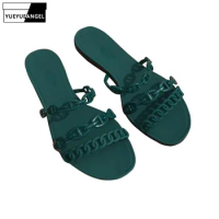 2020 New Arrival Summer Beach Sandals Women Jelly Shoes Chains Casual Outside Shoes Luxury Brand Designer PVC Flats Slippers