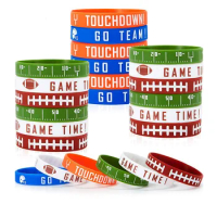 Sports Ball Theme Rubber Wristband Football Basketball Rugby Baseball Softball Volleyball Hockey Silicone Bracelet Party Gifts