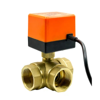 1/2" 3/4" 1" 1-1/4" 1-1/2" 3 Way Motorized Ball Valve 3-Wire 2 Control T/L Type Brass Electric Ball Valve
