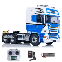 1/14 LESU Metal Chassis 6x6 RC Tractor Truck DIY Painted Finished Control Electric Car Birthday Christmas Gift Car Toys For Boys