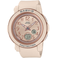 CASIO 卡西歐  BABY-G 簡約輕巧雙顯腕錶 米粉色 BGA-290SA-4A_41.5mm