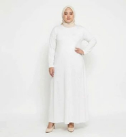 Inner Manset Gamis Panjang Muslim Wanita JUMBO SIZE S-XXL Spandex Strech Adem Polos Fit 85 Kg LEZAHR