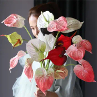 Home Wedding Real Touch DIY Elegant Anthurium Artificial Calla Lilies Silk Plants Fake Flowers