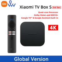 Global Version Xiaomi Mi TV Box S 2nd Gen 4K Ultra-HD Quad-core Processor Dolby Vision HDR10+ Google Assistant Media Player