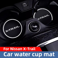 2pcs For Nissan X-Trail T32 T30 T31Car Water Cup Mats Water Cup Door Groove Mat Interior protection Drink Holders Anti Slip Mats