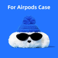 For Airpods 3 Cute Plush Dog Earphone Case For Airpods1 2 Bluetooth Earphone Charging Case AirPods Pro Pro2 Protective Cover
