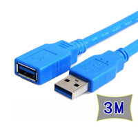 fujiei USB 3.0 A公-A母傳輸延長線 3M /USB3.0 延長線 3米 包覆式USB A母