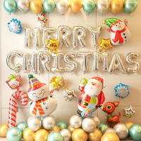 【阿米氣球派對】銀色聖誕節歡樂氣球套餐(聖誕氣球 聖誕節裝飾)