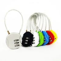 Mini 3-digit Coded Combination Padlock Travel Case Hand Luggage Backpack Anti-theft Lock Hardware Wire Rope Lock Drawer Lock