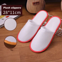 10Pairs Spa Hotel Guest Soft Slippers Closed Toe Disposable Slipper Men Women Unisex Footwear Anti-slip Slipper Travel Slipper