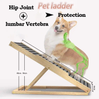 Mudah alih Pet Ramps kayu Dog Ramp Pet Climbing Ladder untuk dalaman, katil laras Non Slip Couch Cat