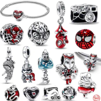The new Disney Spider Man movie character beads are suitable for original bracelets, necklaces, 925 high-quality silver DIY jewe