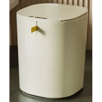 家用智能感應垃圾桶(奶油白-充電款)(尺寸:16L-23*23*30CM)