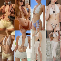 เก็บเงินปลายทาง. Try_yorata l Sustainable ♻️Bella drape bikini top,Thong bikini bottom,High leg bott