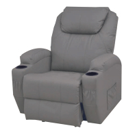 文創集 德隆貓抓皮革機能按摩單人座沙發椅(單座位可調傾仰機能設計+按鈕開關調整)-86x73x103cm免組