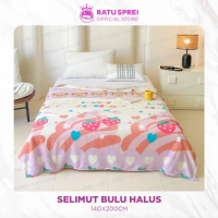 Selimut Bulu Halus Motif Lucu Estetik Microtex 140X200CM Selimut Lembut Nyaman - Ratu Sprei