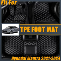 Car Floor Mats LHD For Hyundai Elantra Avante i30 Sedan CN7 2021-2023 TPE Foot Waterproof Pads Custom Liner Mat Car Accessories