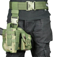 Tactical Drop Leg Holster Right Handed MOLLE Pistol Handgun Thigh Holster Detachable Platform for Glock 17 18 19 26 34 and More