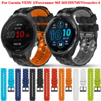 22mm Venu2 Silicone Watch Band Straps For Garmin Forerunner 265 965 255 255M/745/Venu 2/Vivoactive 4/Active Bracelet Wristbands