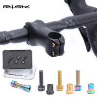 RISK M5*18mm M5x20mm Titanium Bolt with Nut for Carbon Bicycle Stem Fixing MTB Road Bike Handlebar Stem Rear Lock Screw Fastener