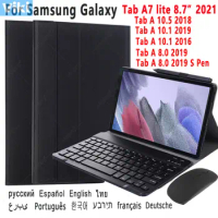 Keyboard Case For Samsung Galaxy Tab A7 lite 8.7 2021 T220 T225 A 8 8.0 2019 10.1 A6 2016 10.5 2018 T290 P200 T510 T590 T580