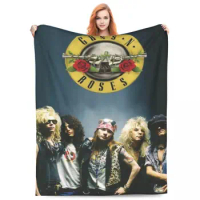 G-Guns N Roses Rock Band Warm Soft Blanket Music Picnic Bedding Throws Winter Funny Design Flannel Bedspread Sofa Bed Cover
