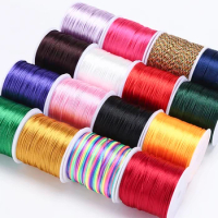 50m/Roll 1.5mm Colorful Nylon Thread Chinese Knot Cord Black Rattail Satin Macrame Rope For Jewelry Making Bracelet Braided Line