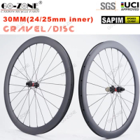 700c Carbon Wheels Disc Brake Sapim CX Ray 30mm Gravel Cyclocross Novatec 411 412 UCI Approved Road Bicycle Wheelset