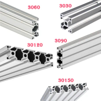 1pc 3030 3060 3090 30120 30150 T-Slot Aluminum Profile European Frame Standard Anodized For CNC 3D Printer Part Workbench Camera
