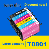 Toney King T0801 - T0806 Ink Cartridge For Epson Stylus Photo P50 T59 R265 270 285 290 360 RX560 585 610 650 685 PX650W Printer