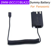 PD USB TYPE C to DMW-BLK22 Dummy Battery DMW DCC17 DC Coupler for Panasonic Lumix GH6 GH6L GH5II DC-S5 S5K Camera