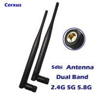 Dual Band WiFi Antenna 2.4GHz 5GHz SMA Male Connector 5dbi Omni Directional for Modem Mini PCIe Card IP Camera Router Extender