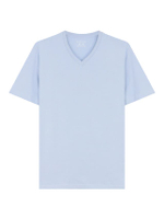 เสื้อยืดคอวี ผู้ชาย Slim V-Neck Tee สีฟ้า  Subdued blue