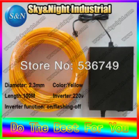 220V Inverter with High brightness 2.3mm EL Wire 100 Meters +Free shipping