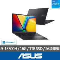 【ASUS 華碩】特仕版 17.3吋輕薄筆電(Vivobook 17X/K3704VA/i5-13500H/8G+8G/改裝1TB SSD/Win11)