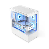 【Power Master 亞碩】V400 景觀 M-ATX 電腦機殼 機箱(白色/預裝ARGB風扇)