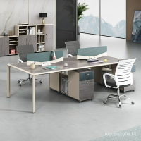 【公司職員辦公桌】職員辦公桌簡約現代員工六4人位6卡座工位辦公室傢具電腦桌椅組閤 ZEAH