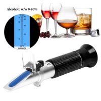Handheld Alcohol Refractometer 0-80% Alcohol Content Tester for Spirits Household Liquor Brewing Alcohol Concentration Detector
