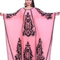 Women New Year Moroccan Dubai Dress Kaftans Farasha Abaya Aari Embroidery Dress