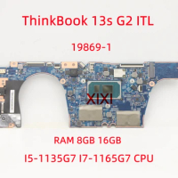 19869-1 For Lenovo ThinkBook 13s G2 ITL Laptop motherboard with I5-1135G7 I7-1165G7 CPU RAM 8GB 16GB FRU: 5B20Z52995 100% Tested