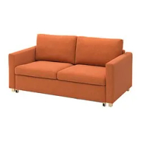 sofa tempat tidur 2 dudukan, Tonerud merah-cokelat