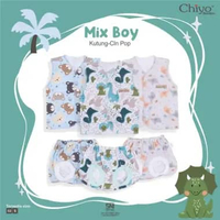 [TOMS] CHIYO BABY (3stel) Baju Kutung + Celana Pop Motif Terbaru BOY / UNISEX | Stelan Baju Tidur Ba