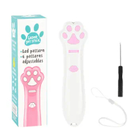 Laser Cat Teasing Stick 5 Modes + Red Dot LED Light Pointer Indoor Interactive Projection Toys Dog Kitten Pet Accessories