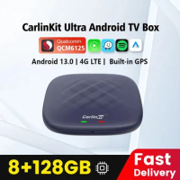 8G+128G Android 13 CarPlay TV AI Box Ultra QCM6125 8-Cores Wireless CarPlay&amp; Android Auto YouTube Netflix FOTA Upgrade