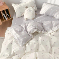 Fresh Four-Piece Set Washed Cotton Beddings Quilt Cover Bed Single Male and Female Student Dormitory
