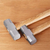 Wooden Handle Sledge Hammer Heavy Duty Square Head Big Masonry Wood Mallet Forged Steel Octagon Nail Hammer 4P 6P 8P