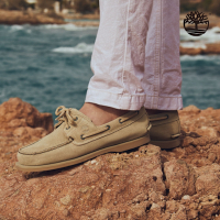 Timberland官方旗艦 男款米色休閒帆船鞋|A4187EVV