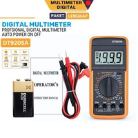 DT9205A Multimeter Digital Professional Voltage Tester AC DC 1000V 20A Ammeter Voltmeter Resistansi 