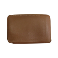 【二手名牌BRAND OFF】HERMES 愛馬仕 棕色 Epsom牛皮 Azap Comb 長夾 □L刻 銀扣